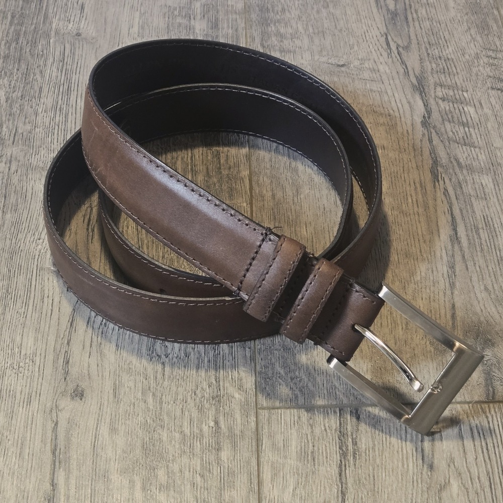 Allen Edmonds Belt Mens Size 40 Brown Wide Basic Dress Leather Made in USA